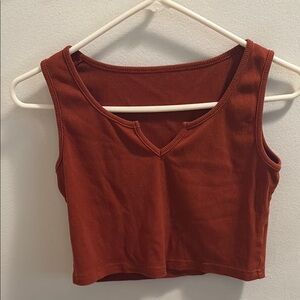Large Burnt Orange Sleeveless Crop Top